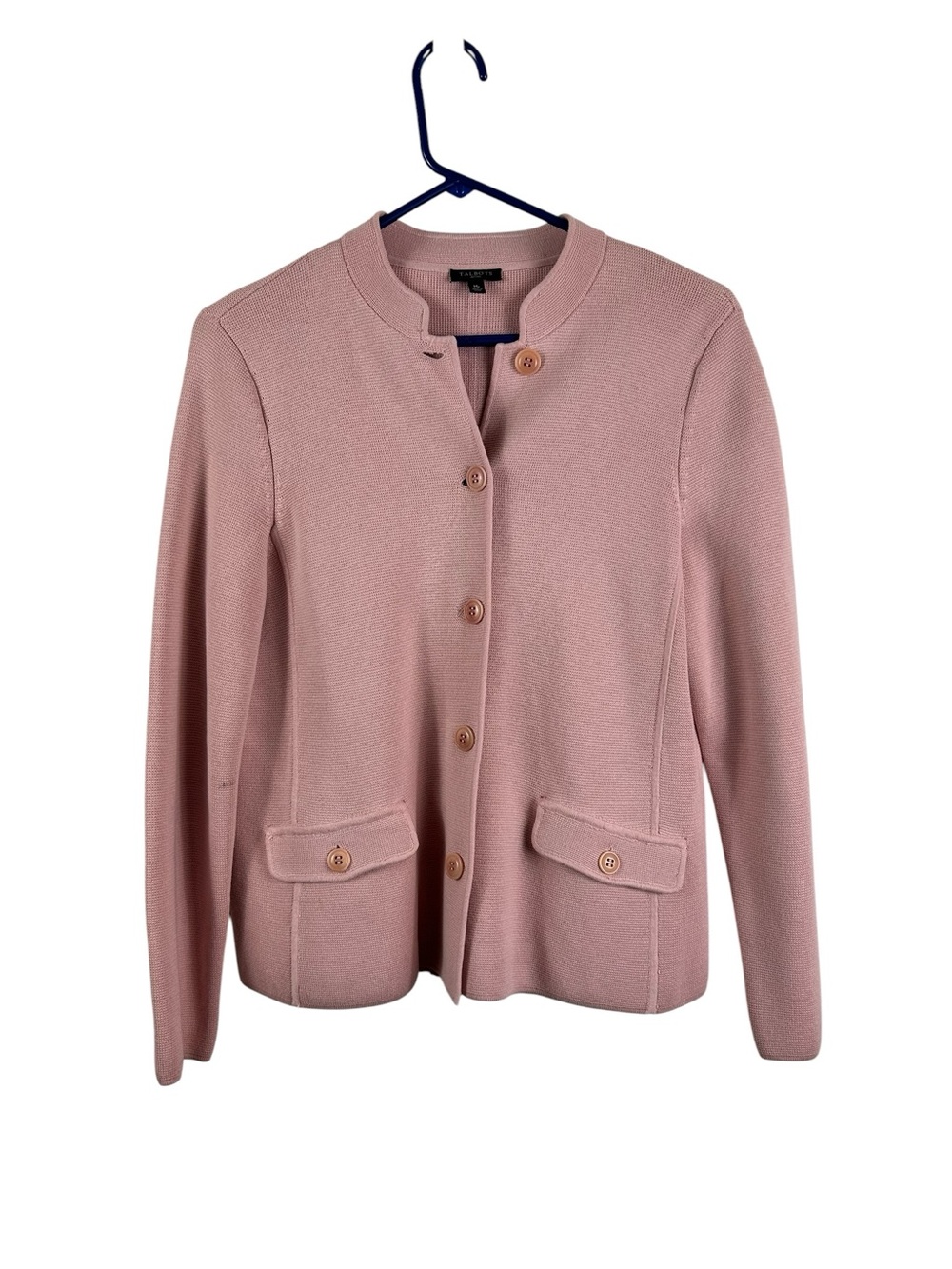 Talbots Blush Pink Button-Front Knit Blazer